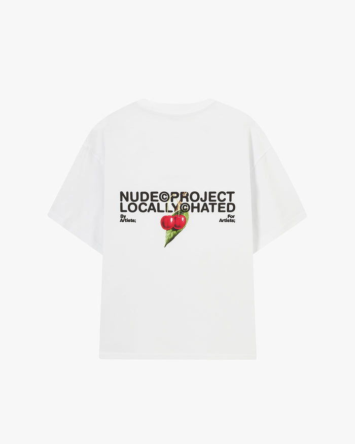 Locally Hated Cherry Tee White