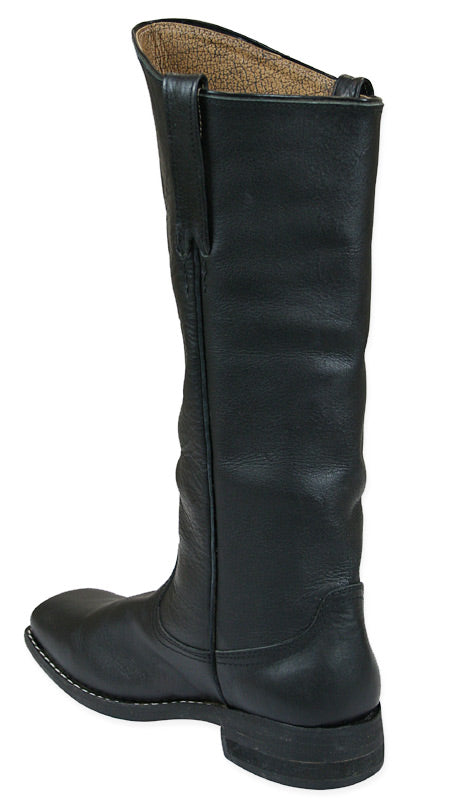 Mens Long Cavalry Boot - Black Leather