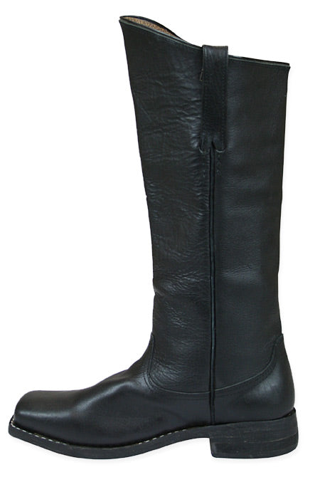 Mens Long Cavalry Boot - Black Leather