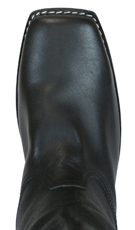 Mens Long Cavalry Boot - Black Leather