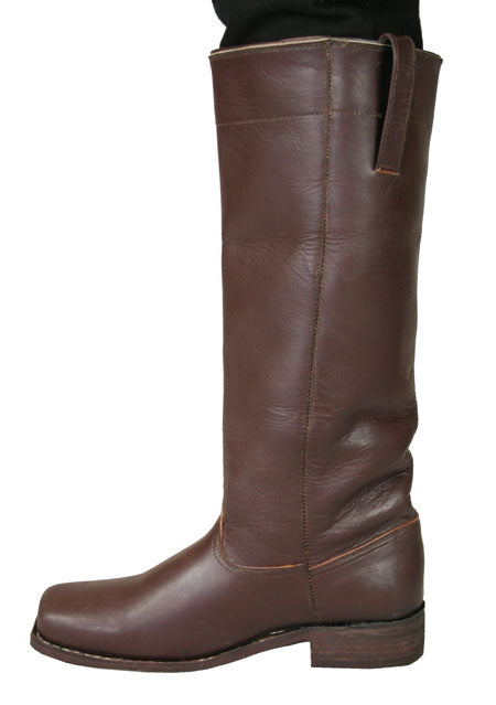 Mens Long Riding Boot - Brown Leather