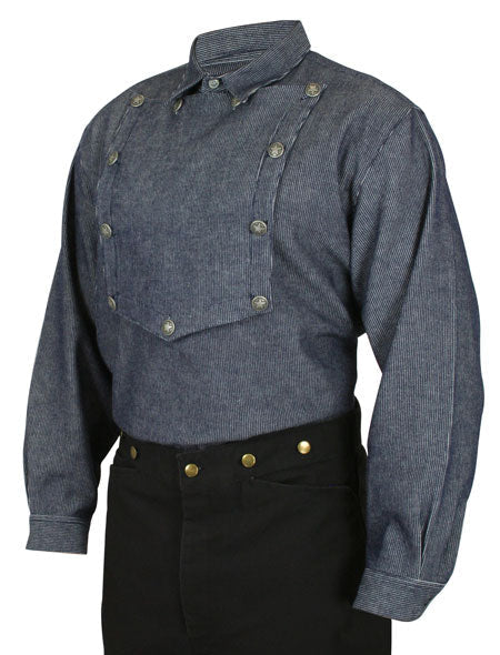 Longview Bib Shirt - Denim Stripe