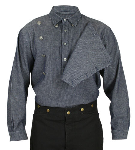 Longview Bib Shirt - Denim Stripe