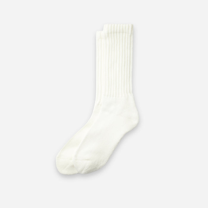 LOOSE PILE CREW SOCK - WHITE