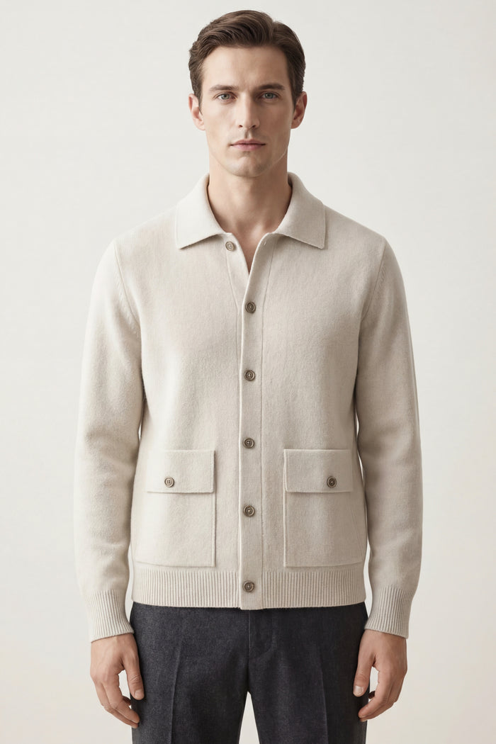 Lorenzo Cashmere Cardigan Ivory
