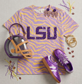 LSU Tiger Stripe Sequin Tee