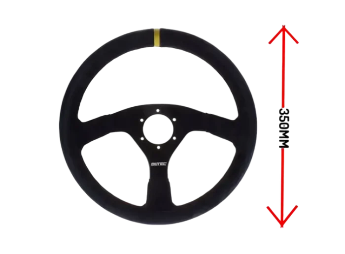 LTEC 3-Spoke Open Rally Steering Wheel – 350mm Flat (FIA Approved) - Sim Race Webshop B.V.