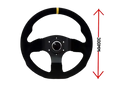 LTEC 3-Spoke Suede Steering Wheel – 300mm Flat - Sim Race Webshop B.V.