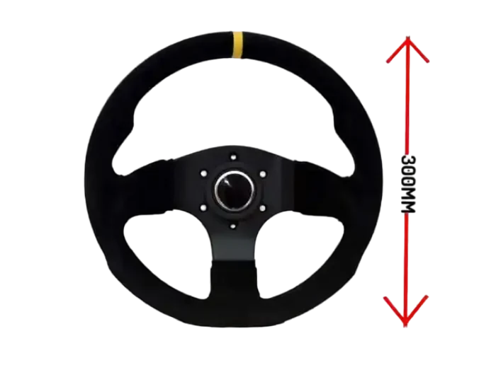 LTEC 3-Spoke Suede Steering Wheel – 300mm Flat - Sim Race Webshop B.V.