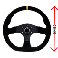 LTEC 3-Spoke Suede Steering Wheel – 330mm Flat Bottom | Flat Dish - Sim Race Webshop B.V.