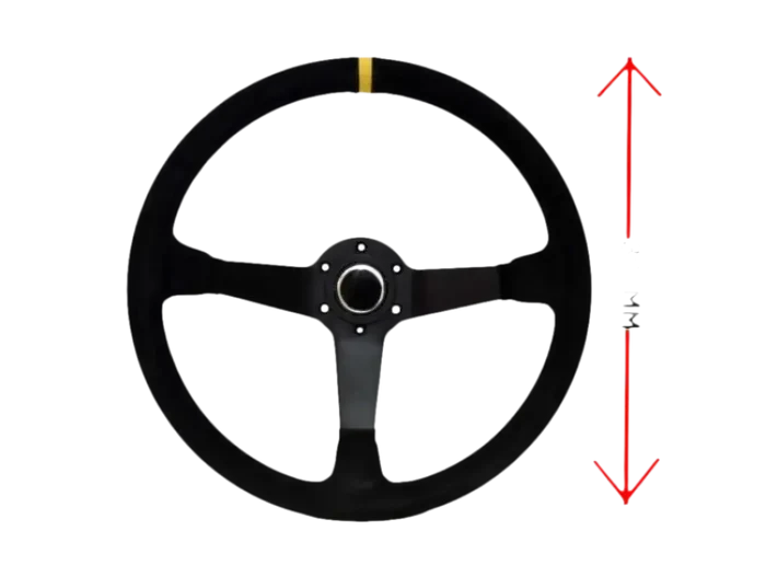 LTEC 3-Spoke Suede Steering Wheel – 380mm | 65mm Dish - Sim Race Webshop B.V.