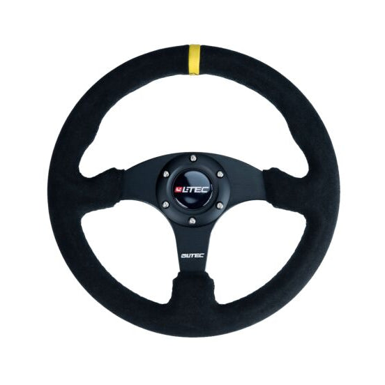LTEC BAS ECO Steering Wheel Suede 330mm – Flat 3-Spoke Racing Wheel - Sim Race Webshop B.V.