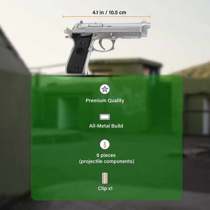 M92 Beretta - Silver - Wolfhound Tactical Miniature Pistol Model