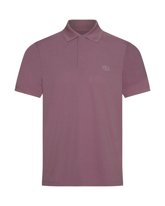 Martin Cotton & Silk Jersey Polo Shirt Mauve