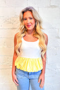 Mellow Yellow Top, Spring Tops, Tops, Adeline Boutique, Dallas Boutique, Yellow, Spring and Summer Styles