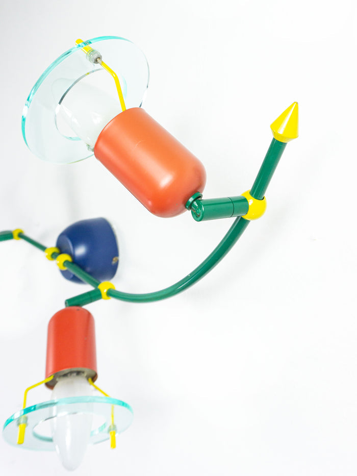 Memphis 1990s Style CEILING or WALL SCONCE with 4 spot light