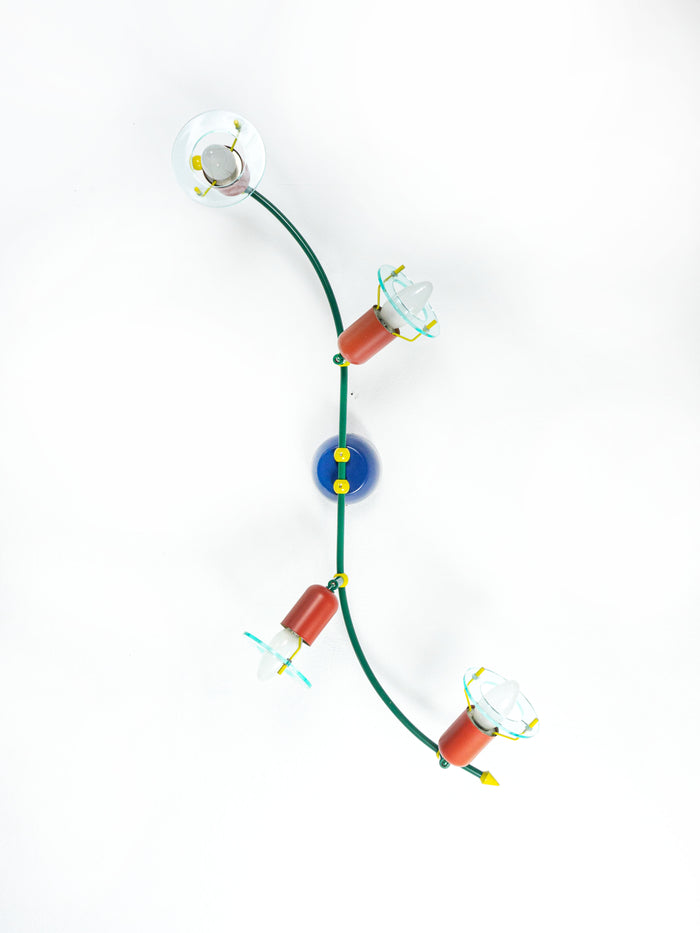 Memphis 1990s Style CEILING or WALL SCONCE with 4 spot light