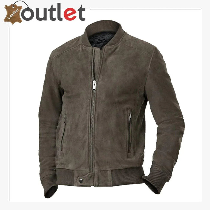 Men Ash Grey Bomber Jacket