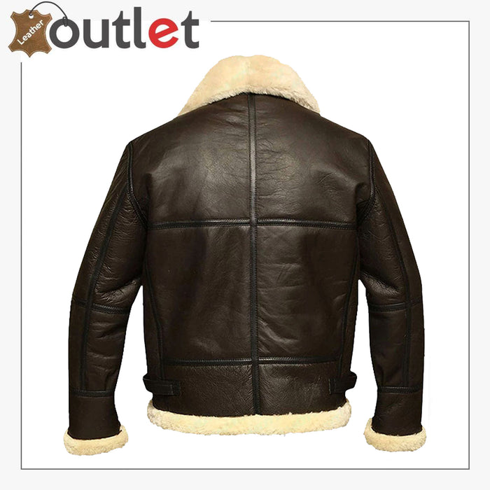 MEN B3 BOMBER AVIATOR SHEARLING SHEEPSKIN LEATHER WINTER JACKET Leather Outlet