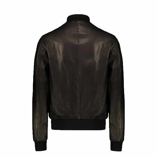 Men Black Flight Leather Bomber Jacket
