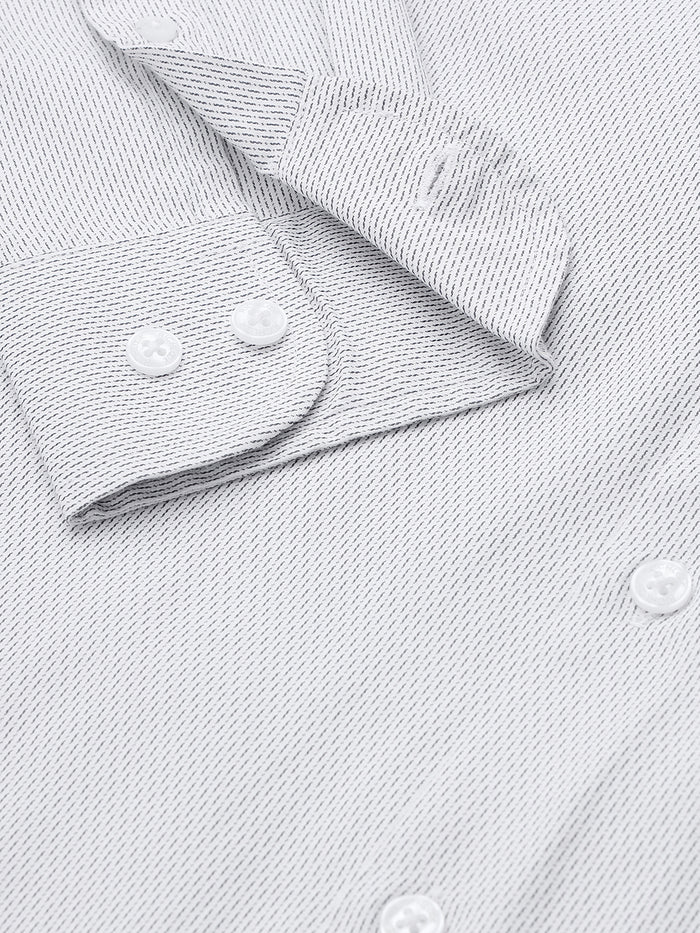 Men Dobby Light Grey Cotton Formal Shirt