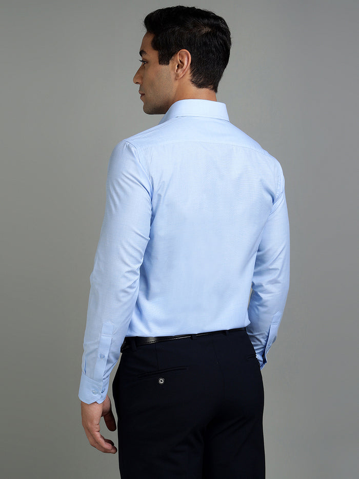 Men Light Blue Cotton Formal Shirt