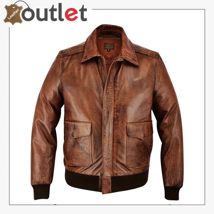 Mens A2 Real Goatskin Leather Pilot Flying Jacket Leather Outlet