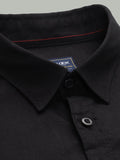 Men's Black Solid Cotton Casual Shirt