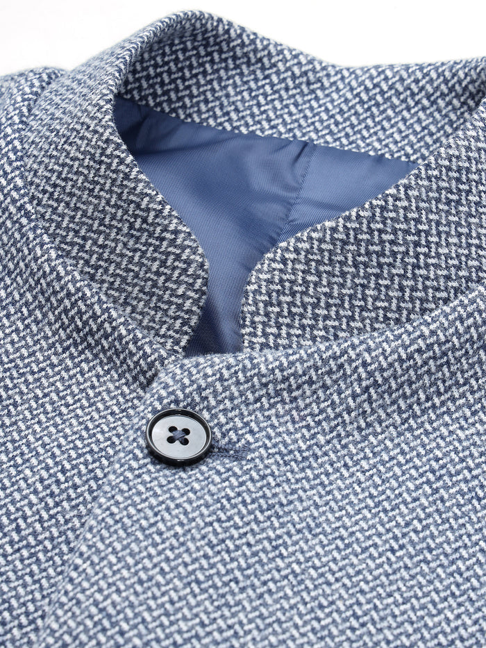 Men's Classic Blue Textured Nehru Jacket