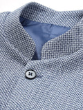 Men's Classic Blue Textured Nehru Jacket