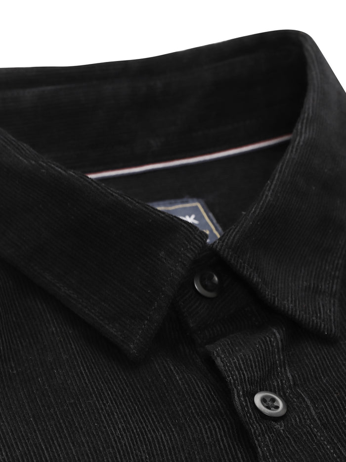 Men's Corduroy Black Shirt Regular Fit