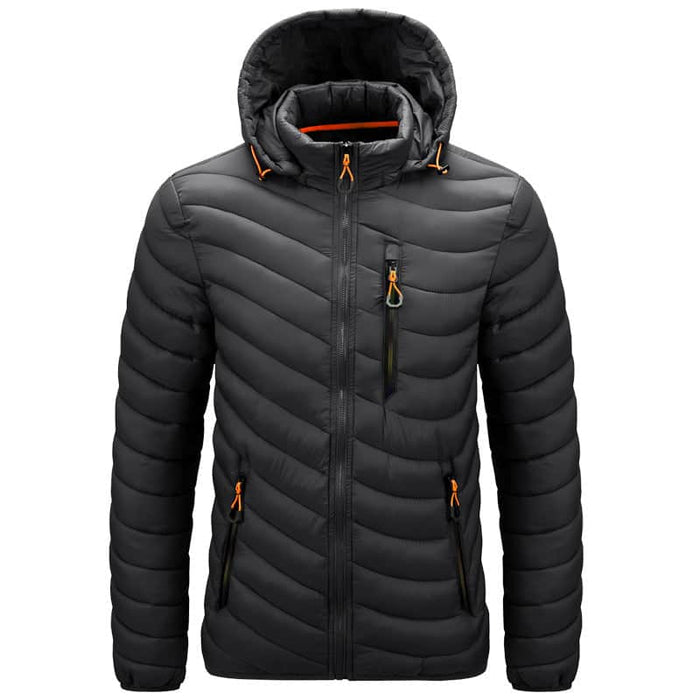 Men'S Cotton-Padded Jacket With Hooded Removable Cap badasswear