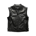 Men's Iconic Biker Black Leather Vest Leather Outlet