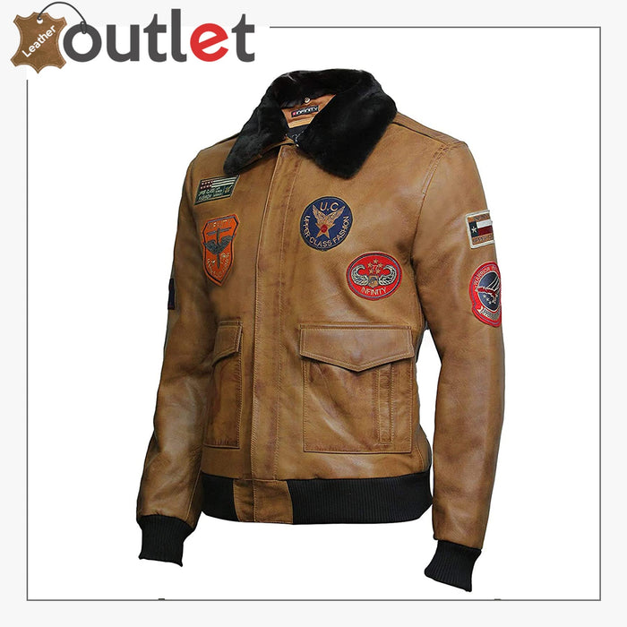 Men's Leather Jacket Genuine Lamb Skin with Detachable Collar Leather Outlet