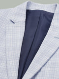Men's Light Blue Knitted Check Blazer