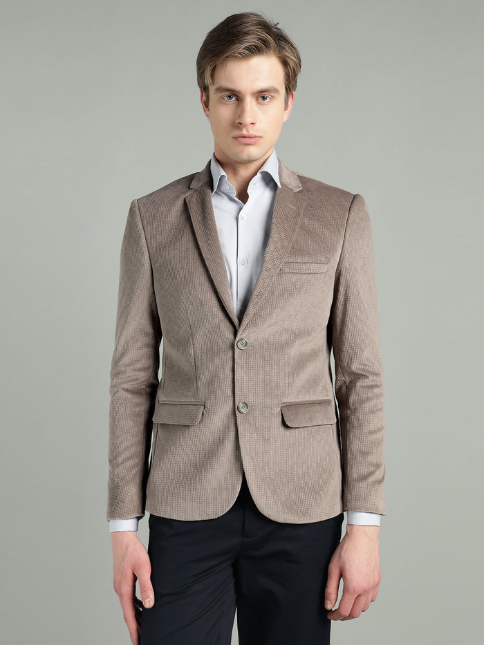 Men's Poly Viscose Jacquard Weave Texture Slim Fit Blazer