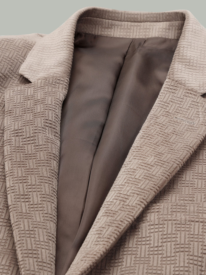Men's Poly Viscose Jacquard Weave Texture Slim Fit Blazer