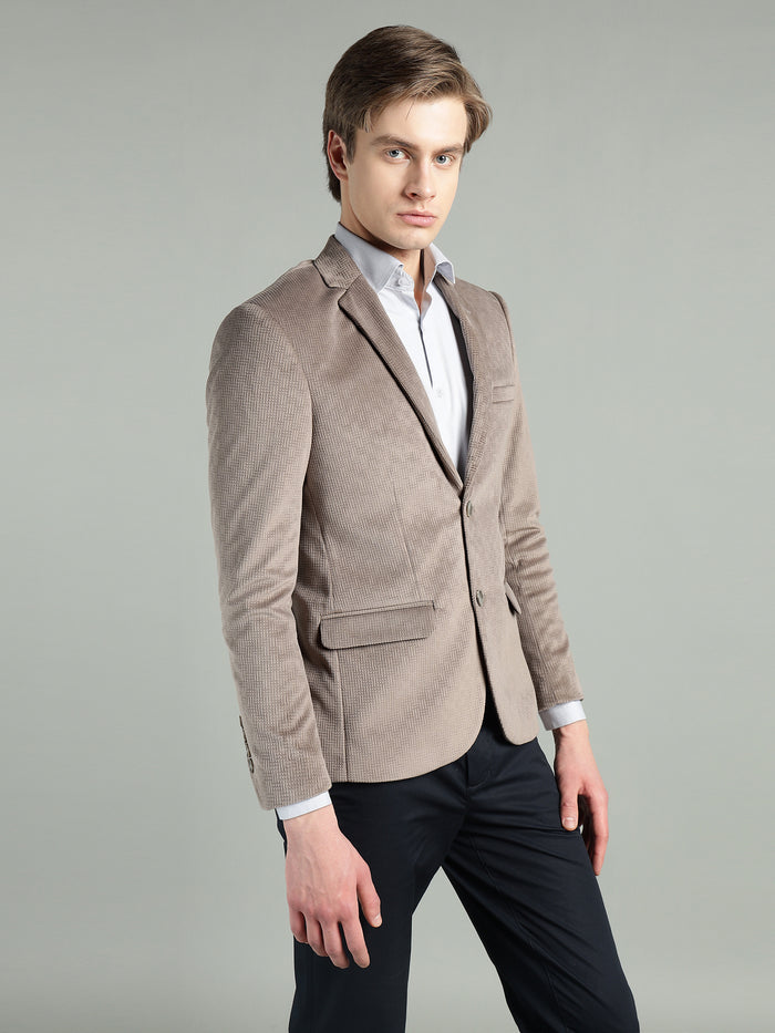 Men's Poly Viscose Jacquard Weave Texture Slim Fit Blazer
