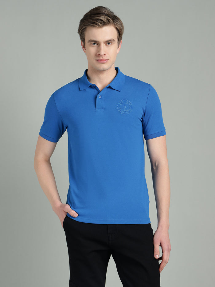 Men's Royal Blue Cotton Polo T-Shirt