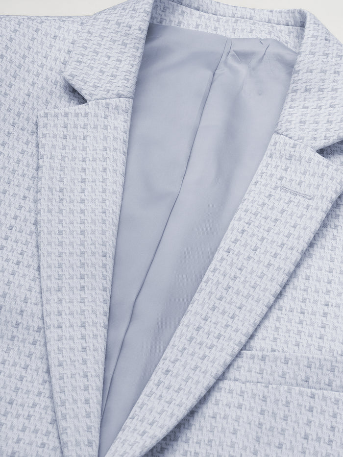 Men's Slim-Fit Micro-Houndstooth Pattern Blazer