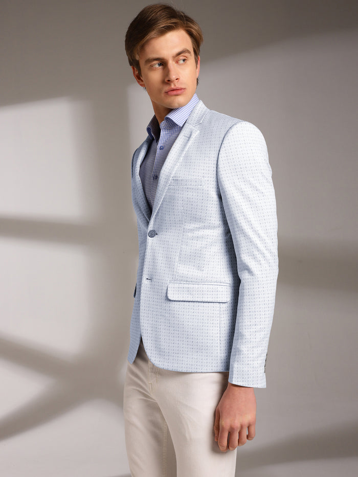 Men's Slim-Fit Micro-Houndstooth Pattern Blazer