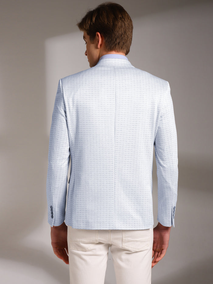 Men's Slim-Fit Micro-Houndstooth Pattern Blazer