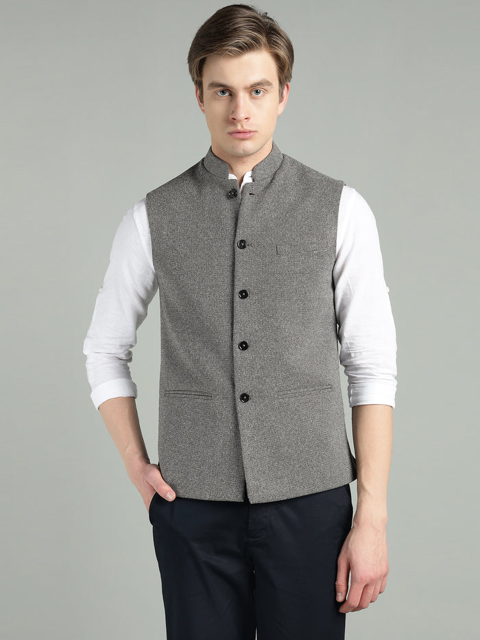 Men's Textured Nehru Jacket