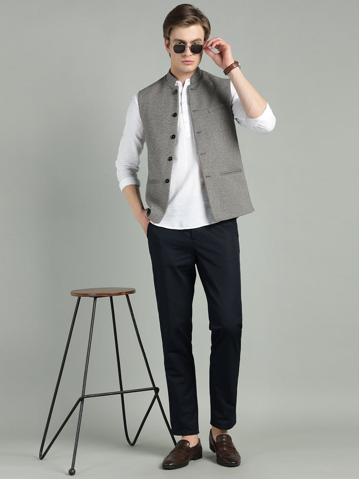 Men's Textured Nehru Jacket