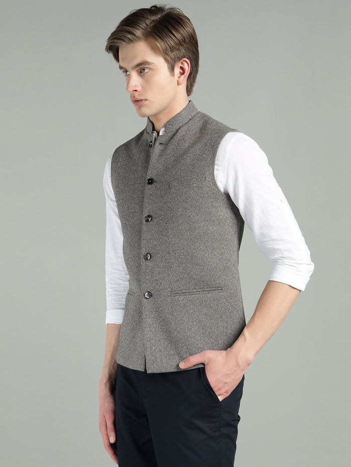 Men's Textured Nehru Jacket