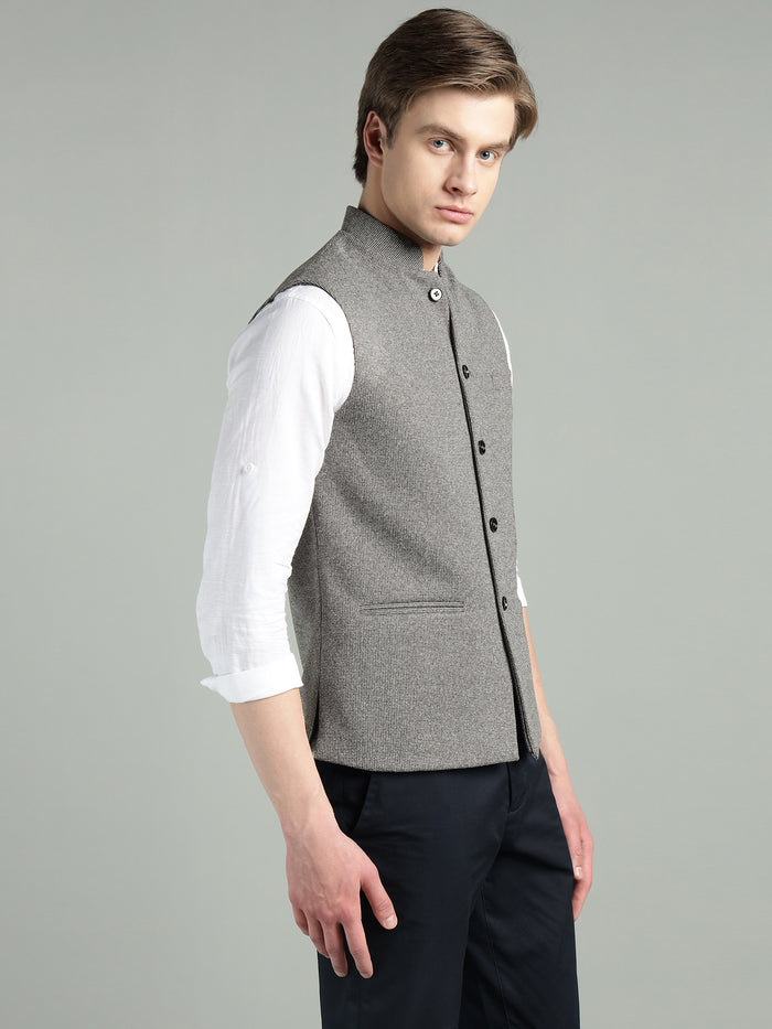 Men's Textured Nehru Jacket