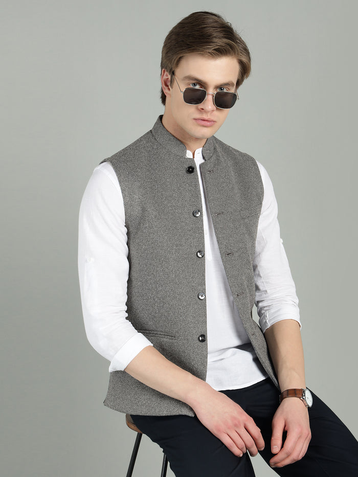 Men's Textured Nehru Jacket