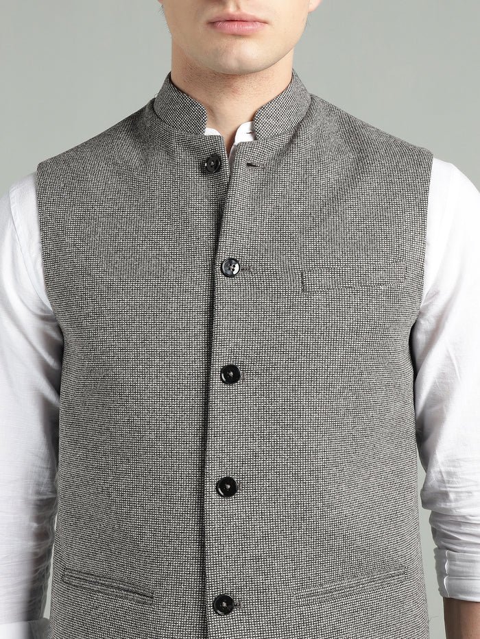 Men's Textured Nehru Jacket