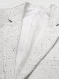 Men's White Speckled Textured Blazer