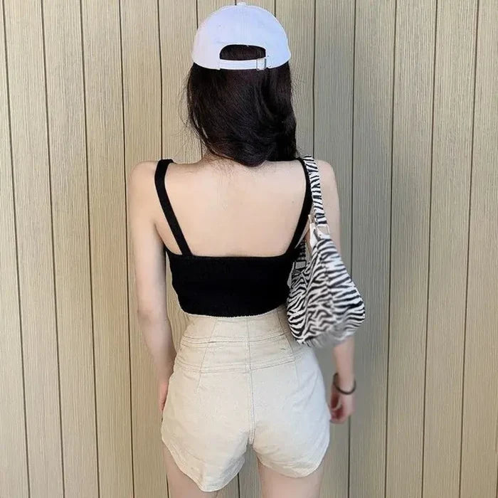 Metal Strap Knitted Tank Top fashionnsio